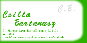 csilla bartanusz business card